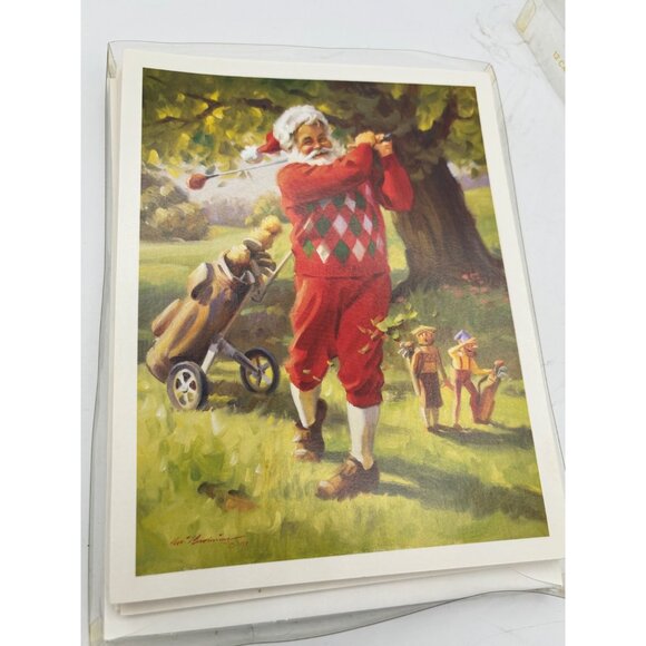 12 Par Four Santa Golfing Christmas Cards Arbor Green 1995 Tom Browning New - Picture 6 of 14